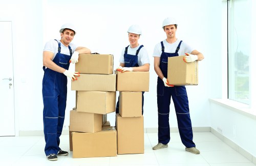 Boxes and furniture prepared for storage
