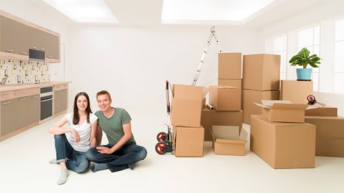 Satisfied customers with their successful move